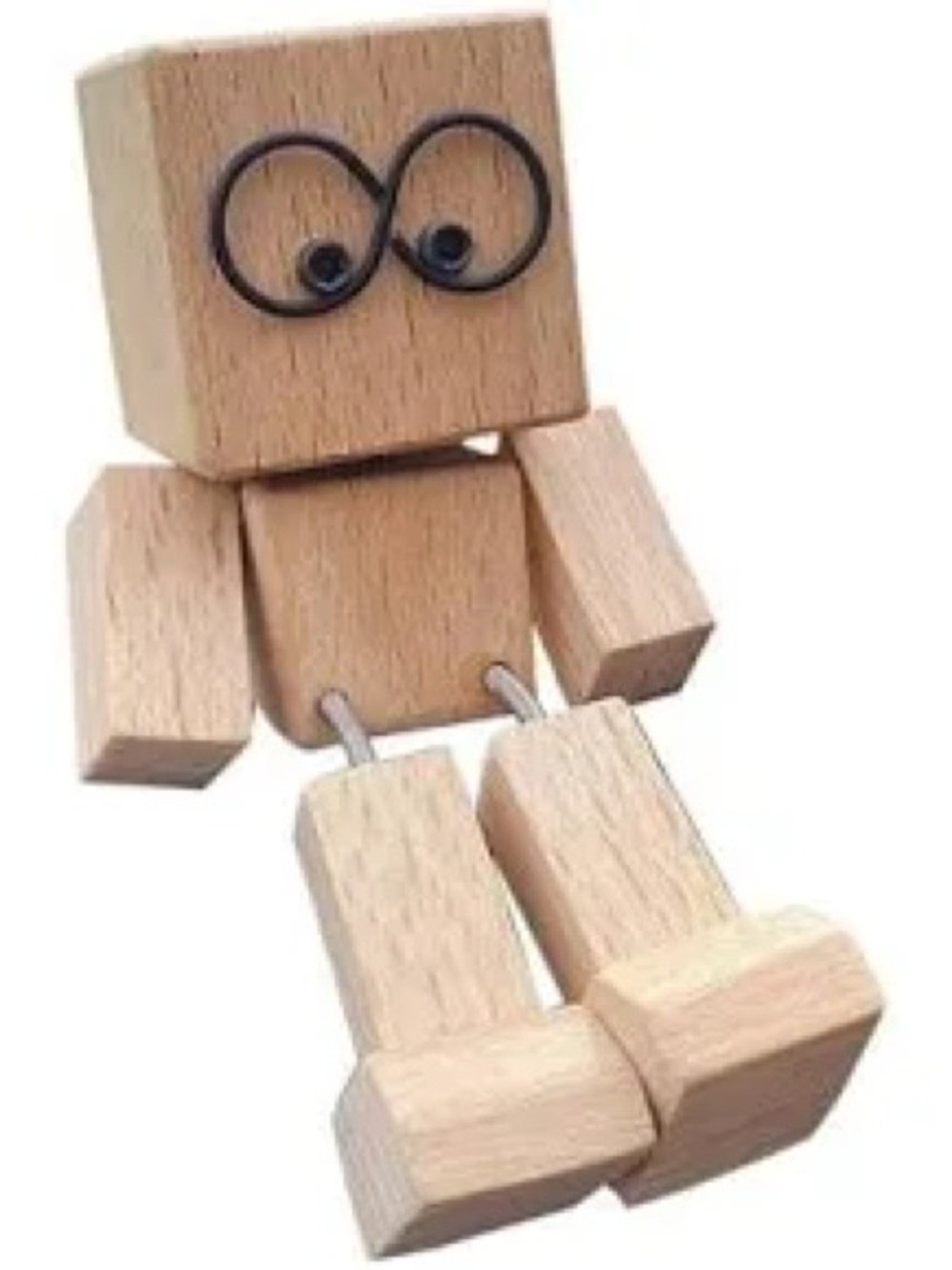 Natural Wood Desktop Figure Decorative Robot - Unbranded